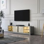 Hanah Home Soporte de TV Gris y Travertino